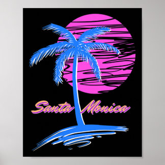 Santa Monica Beach Outlet 80er Ästhetische Vaporwa Poster