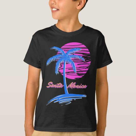 Santa Monica Beach Outlet 80er Ästhetische Vaporwa T-Shirt (Vorderseite)