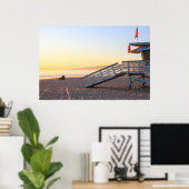 Santa Monica Beach Rettungsschwimmer Turm Sunset P Poster (Heimbüro)