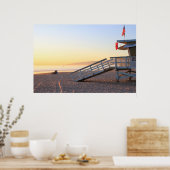 Santa Monica Beach Rettungsschwimmer Turm Sunset P Poster (Küche)
