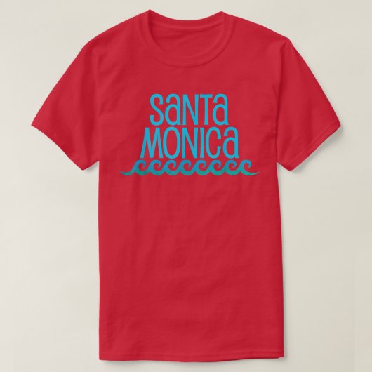 Santa Monica Beach Surf Waves Travel Gift Tee (Design vorne)