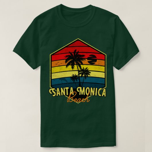 Santa Monica Beach Surfen T-Shirt (Design vorne)