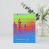 Santa Monica Beach Volleyball Pier Postkarte (Stehend Vorderseite)