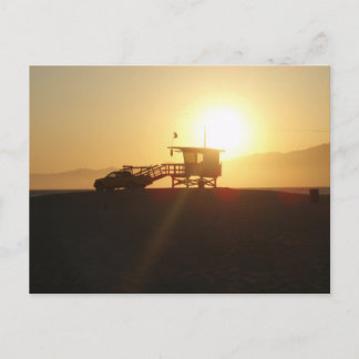 Santa Monica bei Sonnenuntergang Postkarte