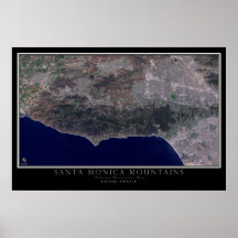 Santa Monica Berge Kalifornien Satellitenkarte