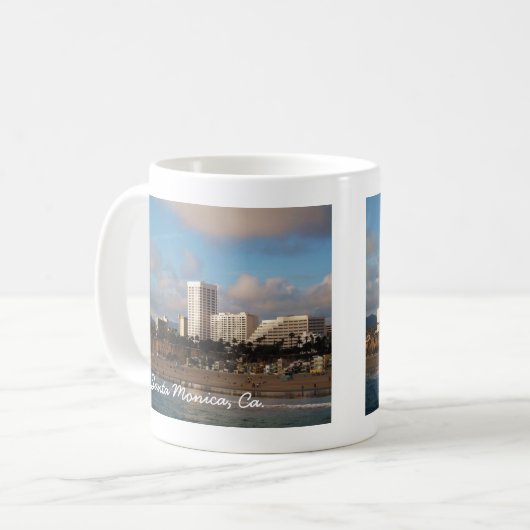 Santa Monica, CA-Andenken-Tasse Kaffeetasse (Vorderseite Links)