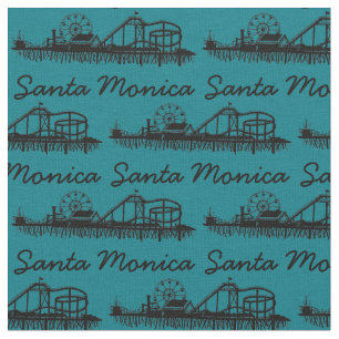 Santa Monica CA California Pier Silhouette Cali Stoff
