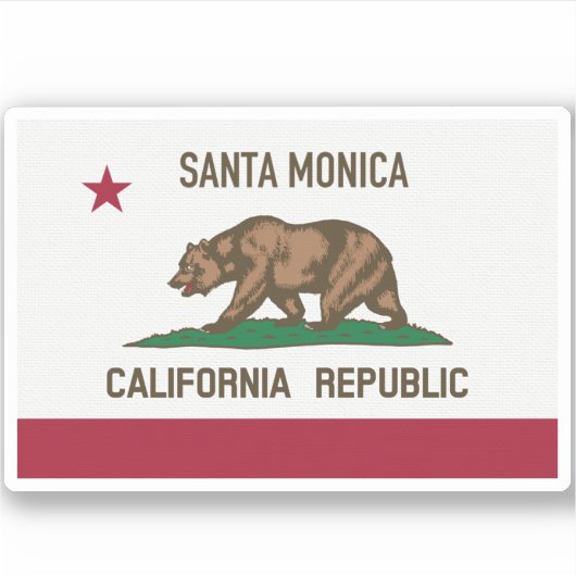 Santa Monica CA Flag Aufkleber (Vorderseite)