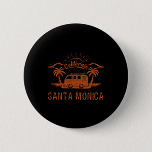 Santa Monica, Ca Kalifornien Retro Vintage Surfen  Button