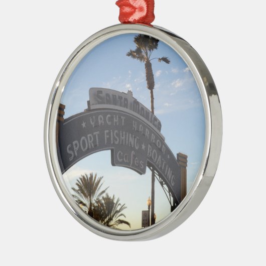 Santa Monica, CA Silbernes Ornament (Links)