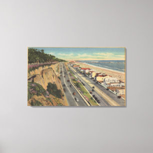 Santa Monica, CA - Strand-Szene entlang Palisades Leinwanddruck