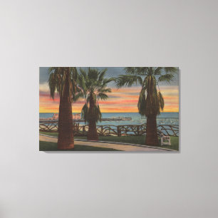Santa Monica, CA - Yacht-Hafen und Leinwanddruck