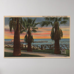 Santa Monica, CA - Yacht-Hafen und Poster