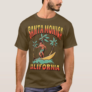 Santa Monica California Beach Surf Sommerferien T-Shirt