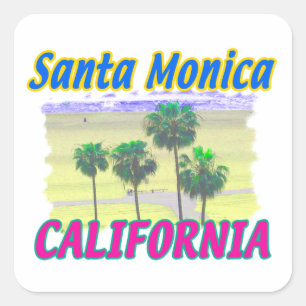 Santa Monica California Palm & Beach Stickers