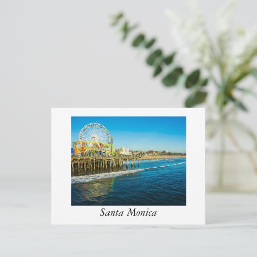 Santa Monica California Postkarte (Stehend Vorderseite)