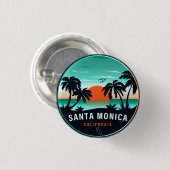 Santa Monica California Retro Sunset Souvenirs 80e Button (Vorne & Hinten)