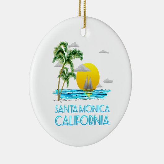 Santa Monica California Segeln Keramik Ornament (Rechts)
