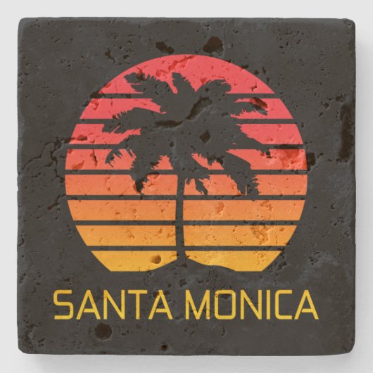 Santa Monica California Steinuntersetzer (Vorderseite)