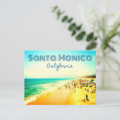 Santa Monica, California Summer Beach Szene Postkarte (Stehend Vorderseite)