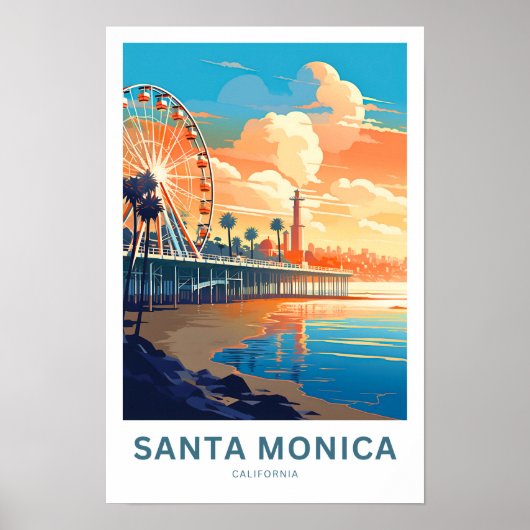 Santa Monica California Travel Print Poster (Vorne)