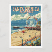 Santa Monica California USA Berühmte Jahrgangsreis Postkarte (Vorderseite)