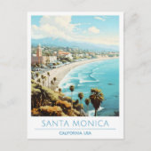 Santa Monica California USA Vintage Travel Postkarte (Vorderseite)