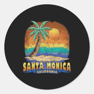 Santa Monica California Vintag bekümmert Souvenirs Runder Aufkleber