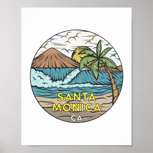 Santa Monica California Vintag Poster (Vorne)