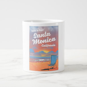Santa Monica California Vintages Strandposter Jumbo-Tasse