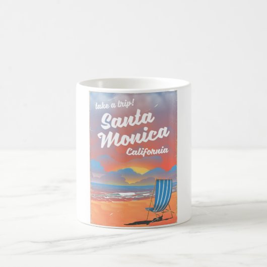 Santa Monica California Vintages Strandposter Kaffeetasse (Mittel)