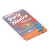 Santa Monica California Vintages Strandposter Magnet (Rechte Seite)