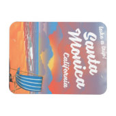 Santa Monica California Vintages Strandposter Magnet (Horizontal)