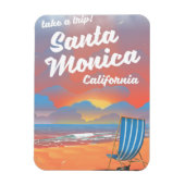 Santa Monica California Vintages Strandposter Magnet (Vertikal)