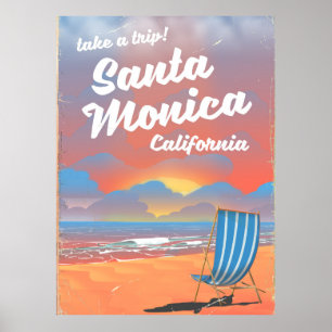 Santa Monica California Vintages Strandposter Poster