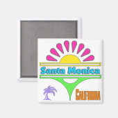 "Santa Monica Colorful 1" Magnet (Vorderseite/Rückseite)