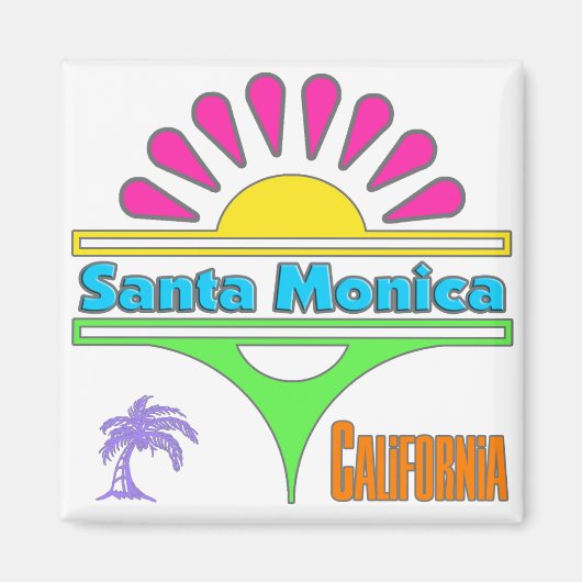 "Santa Monica Colorful 1" Magnet (Vorne)