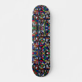 Santa Monica handgemalt Original Abstrakte Kunst Skateboard (Vorne)