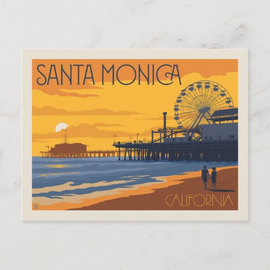 Santa Monica, Kalifornien Postkarte (Vorderseite)