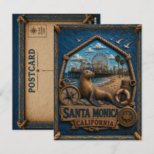 Santa Monica Kalifornien Postkarte Vintage Reise