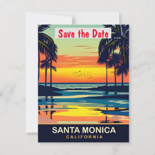 Santa Monica, Kalifornien, Reise-Postkarte,  Save The Date