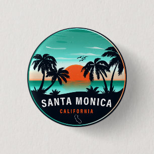 Santa Monica Kalifornien Retro-Sonnenuntergang-Sou Button