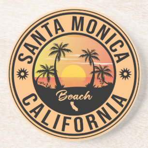 Santa Monica Kalifornien Retro-Sonnenuntergang-Sou Getränkeuntersetzer