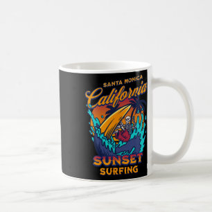 Santa Monica Kalifornien Surfen Skelett Sonnenunte Kaffeetasse