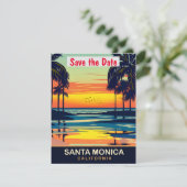 Santa Monica, Kalifornien, Travel Postcard, Save The Date (Stehend Vorderseite)
