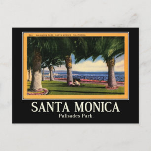 Santa Monica, Kalifornien, Vintag Postkarte