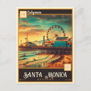Santa Monica, Kalifornien Vintage Postkarte
