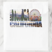 Santa Monica Logo Blume Pier Strand Rechteckiger Aufkleber (Tasche)