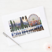 Santa Monica Logo Blume Pier Strand Rechteckiger Aufkleber (Umschlag)