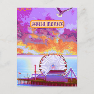 santa monica monica kalifornien vintage reise cl feiertagspostkarte